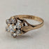 UK Vintage 9K Gold Cubic Zirconia Flower Design Ring (US Size 4.5)