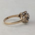 UK Vintage 9K Gold Cubic Zirconia Flower Design Ring (US Size 4.5)