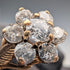UK Vintage 9K Gold Cubic Zirconia Flower Design Ring (US Size 4.5)