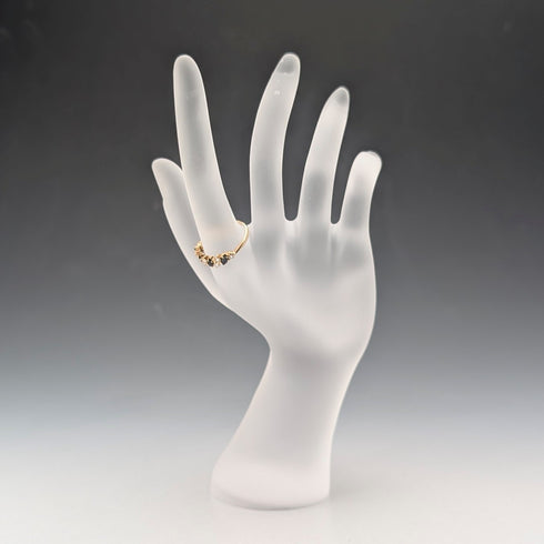 英國古董 K9金 藍寶石和方晶鋯石 戒指 (日本尺寸13號)