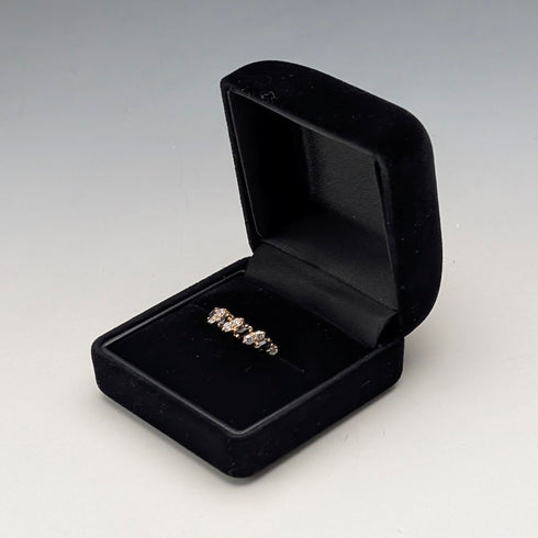 英國古董 K9金 藍寶石和方晶鋯石 戒指 (日本尺寸13號)