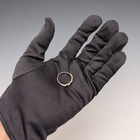 英國古董 K9金 藍寶石和方晶鋯石 戒指 (日本尺寸13號)