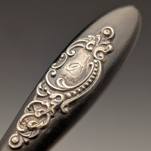 ヴィンテージ 純銀装飾 エボニーハンドル ドレッシングツール3点セット