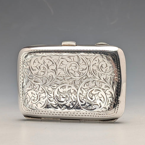 1946 British Vintage Solid Silver Cigarette Case 58g John Rose