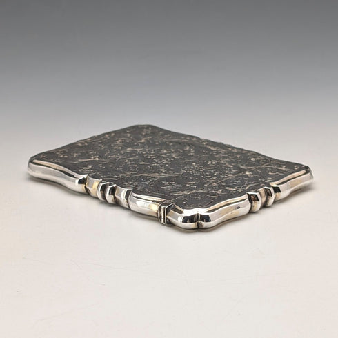 1856 English Antique Solid Silver Card Case 65g Charles Washington Shirley Deakin