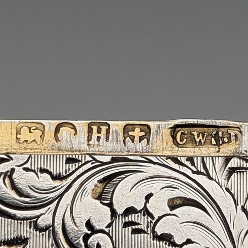 1856 English Antique Solid Silver Card Case 65g Charles Washington Shirley Deakin
