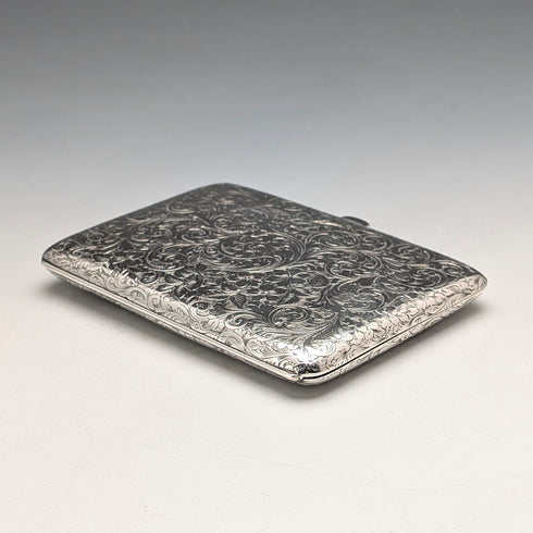 1892 English Antique Sterling Silver Hinged Card Case by Nathan & Hayes