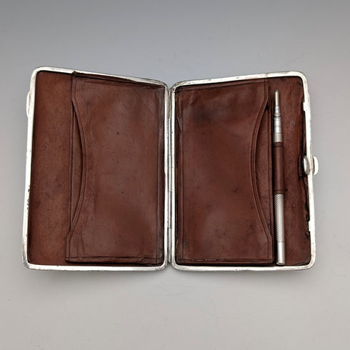 1892 English Antique Sterling Silver Hinged Card Case by Nathan & Hayes