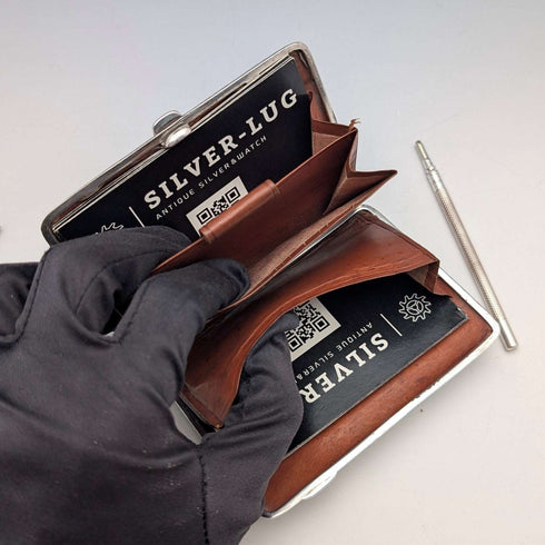 1892年 英国アンティーク 純銀製 両開き型 カードケース Nathan&Hayes