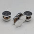 Vintage Sterling Silver & Onyx Cufflinks and Studs Set of 6 in a Case