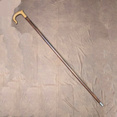 ヴィンテージ ロングステッキ 八角形シャフト&ツートーン・ウッドハンドル 杖 133cm