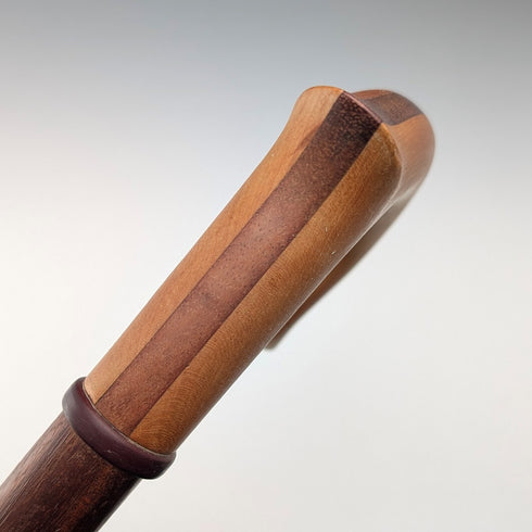ヴィンテージ ロングステッキ 八角形シャフト&ツートーン・ウッドハンドル 杖 133cm