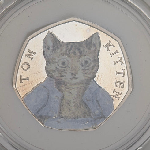 英国 ビアトリクス・ポター 生誕150年記念 「子猫のトム」50ペンス記念銀貨 RoyalMint ケース・説明書付