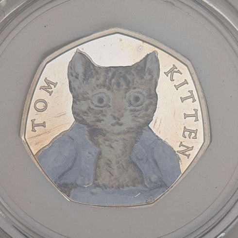 英国 ビアトリクス・ポター 生誕150年記念 「子猫のトム」50ペンス記念銀貨 RoyalMint ケース・説明書付