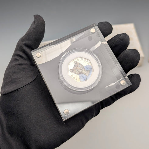 英国 ビアトリクス・ポター 生誕150年記念 「子猫のトム」50ペンス記念銀貨 RoyalMint ケース・説明書付