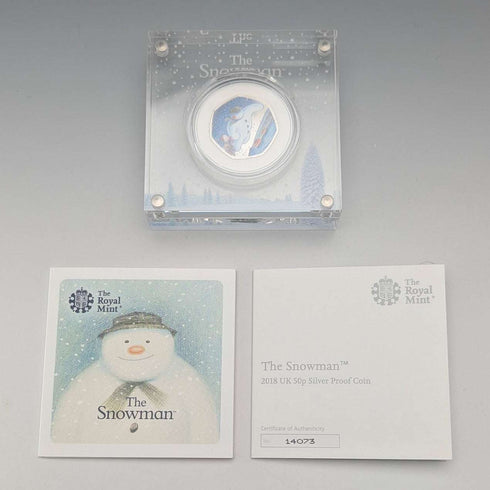 英国 「スノーマン」出版40周年記念 50ペンス記念銀貨 RoyalMint ケース・説明書付