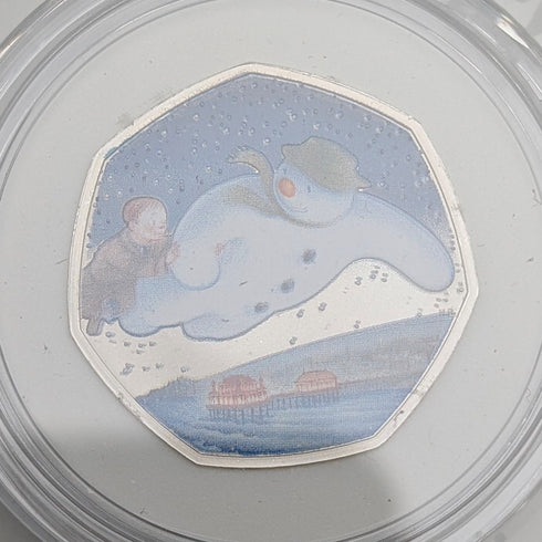 英国 「スノーマン」出版40周年記念 50ペンス記念銀貨 RoyalMint ケース・説明書付