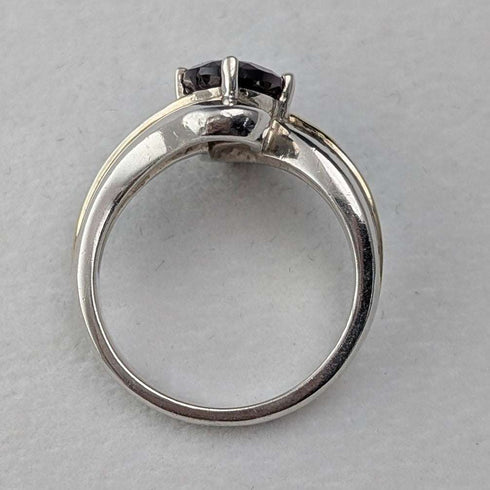 Vintage Large Purple Stone Sterling Silver Ring (US Size 7 3/4)
