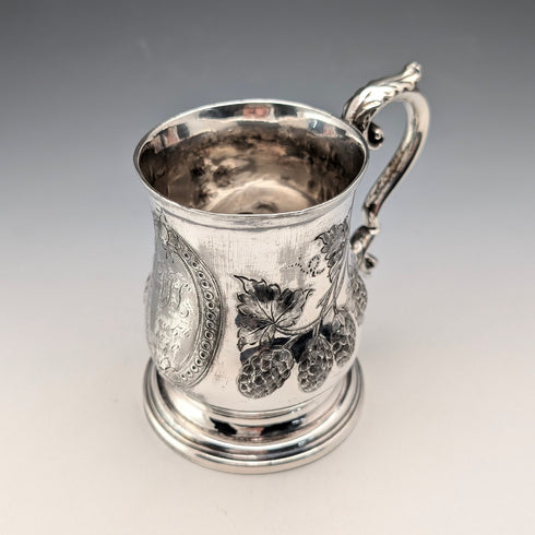 Circa 1870 English Antique Silver Plate Mug