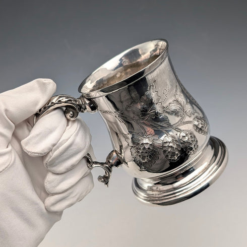 Circa 1870 English Antique Silver Plate Mug