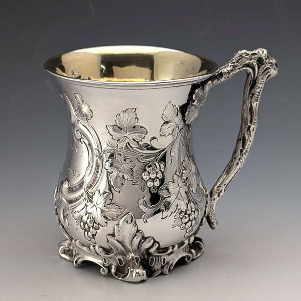 1862 Antique British Sterling Silver Mug, 192g, Edward & John Barnard