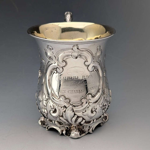 1862年 英国アンティーク 純銀製 マグカップ 192g Edward & John Barnard