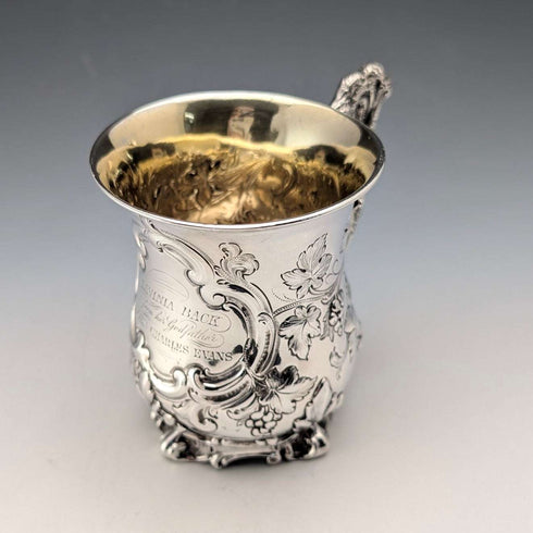 1862年 英国アンティーク 純銀製 マグカップ 192g Edward & John Barnard