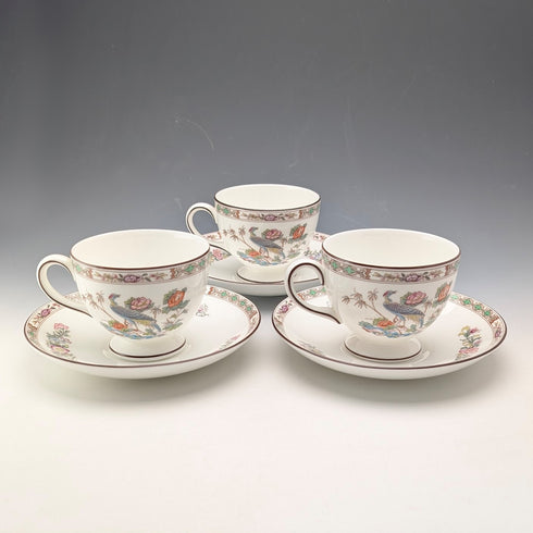 英国ヴィンテージ ウェッジウッド「クタニ・クレーン」カップ&ソーサー 3セット①