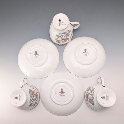 英国ヴィンテージ ウェッジウッド「クタニ・クレーン」カップ&ソーサー 3セット②