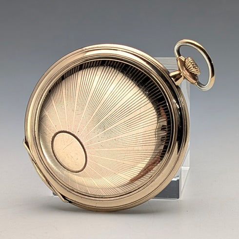 Antique Swiss EVERSTRONG Pocket Watch Gold Plated Slim Open Face Good Working Condition