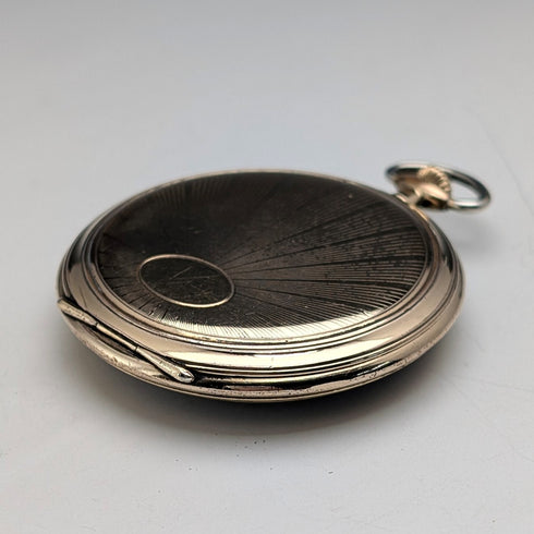 Antique Swiss EVERSTRONG Pocket Watch Gold Plated Slim Open Face Good Working Condition