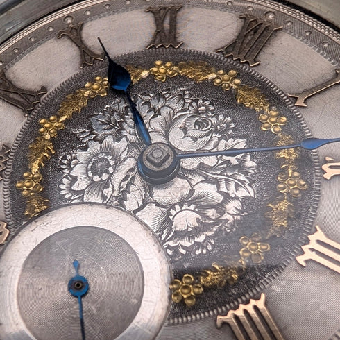 1873 British Antique Ornate Dial Key-Wind Pocket Watch, 55mm Diameter, H Osburn, For Parts/Repair