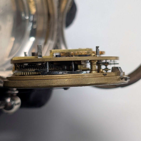 1873年 英国アンティーク 装飾ダイヤル 鍵巻き 懐中時計 直径55mm H Osburn ジャンク品