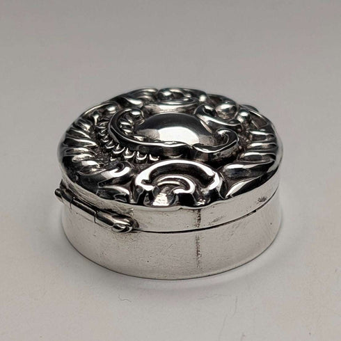 1899 British Antique Sterling Silver Small Pill Box 5.9g M Bros