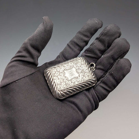 1891 English Antique Sterling Silver Vinaigrette 33g Hayes Brothers