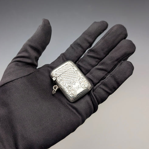 1903 British Antique Sterling Silver Vesta Case 21g Joseph Gloster