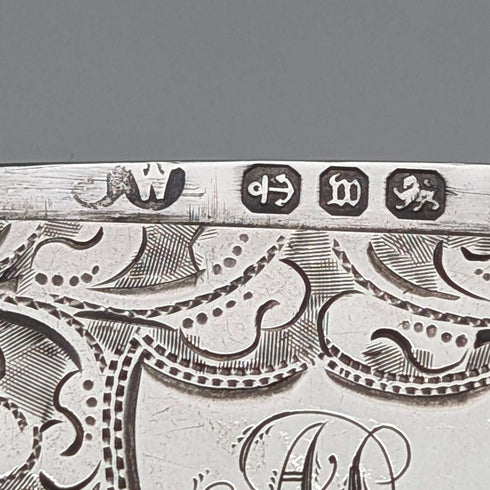 1896 English Antique Sterling Silver Vesta Case 31g J. Wilmot