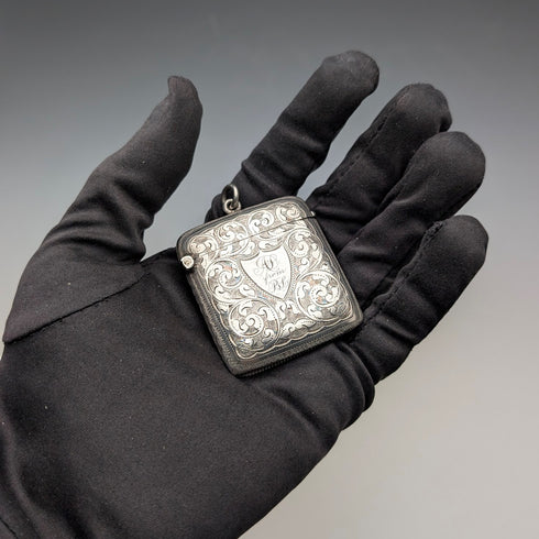 1896年 英国アンティーク 純銀製 ヴェスタケース 31g J. Wilmot