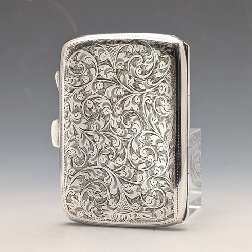 1919 English Antique Sterling Silver Cigarette Case 60g Constantine & Floyd