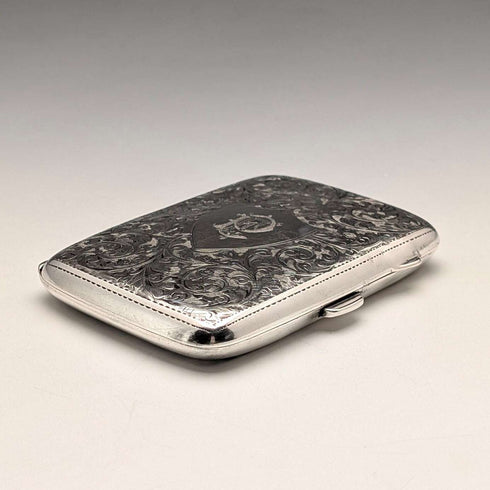 1919 English Antique Sterling Silver Cigarette Case 60g Constantine & Floyd