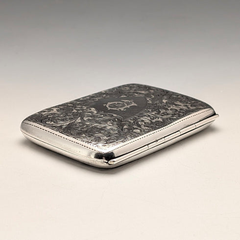 1919 English Antique Sterling Silver Cigarette Case 60g Constantine & Floyd