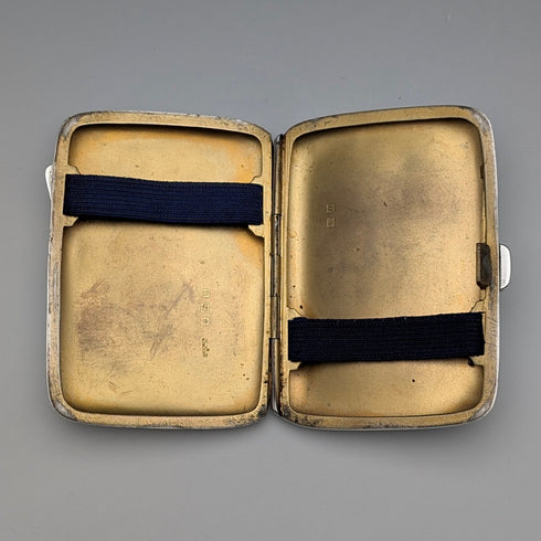 1919 English Antique Sterling Silver Cigarette Case 60g Constantine & Floyd