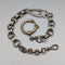 Vintage Silver Plated Fancy Link Albert Chain with Bolt Ring Clasps