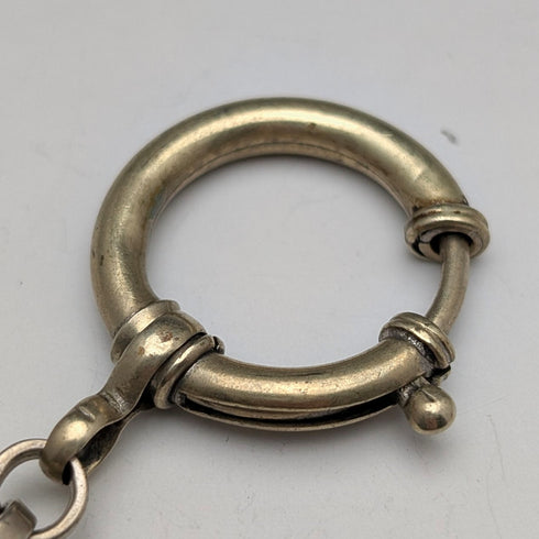Vintage Silver Plated Fancy Link Albert Chain with Bolt Ring Clasps