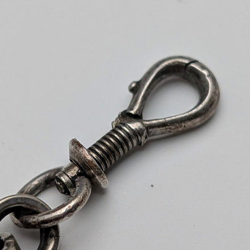 Vintage Silver Plated Fancy Link Albert Chain with Bolt Ring Clasps