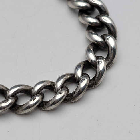 1889 British Antique Sterling Silver Albert Chain 50g Sterling Silver Medal Fob