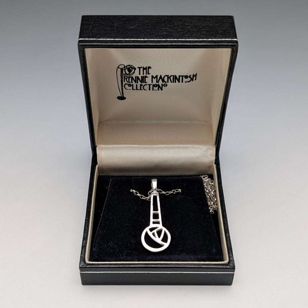 United Kingdom Vintage Mackintosh Rose Sterling Silver Pendant Necklace with Case