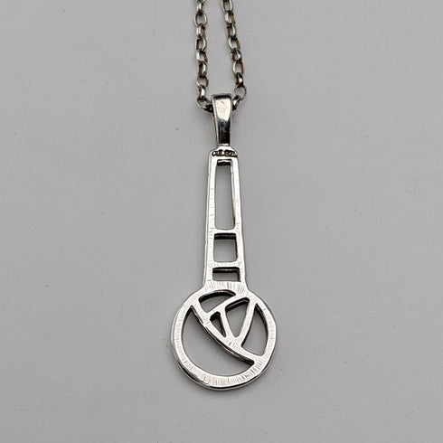 英国ヴィンテージ マッキントッシュローズ 純銀ペンダント 純銀ネックレス ケース付き