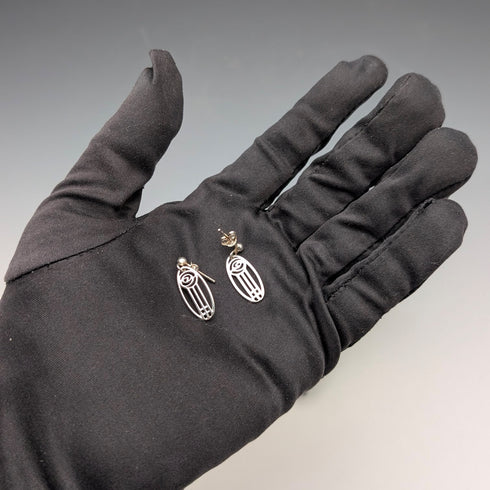 英国ヴィンテージ 純銀製 マッキントシュローズ ピアス ケース付き