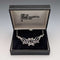 British Vintage Sterling Silver Mackintosh Rose Drop Necklace with Case